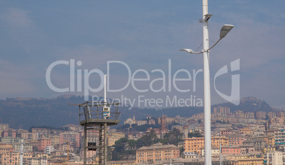 View of Genoa Italy from the sea