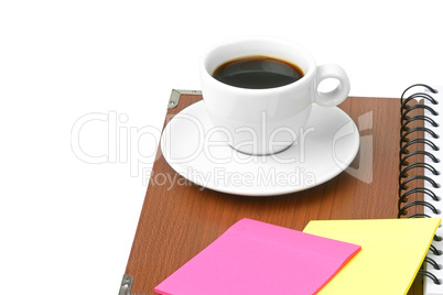 cup of coffee and office supplies