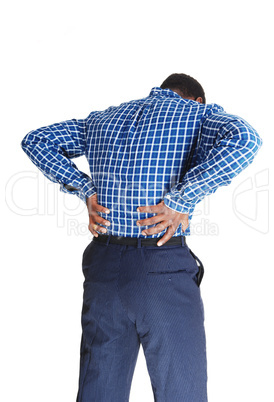 black man with backache.