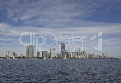 miami city skyline panorama at day