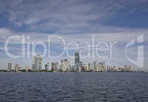 miami city skyline panorama at day