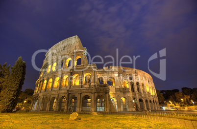 colosseum in rome, italy during sunset