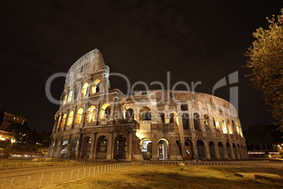colosseum in rome, italy in the night