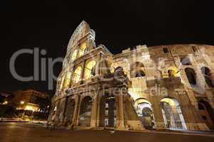 colosseum in rome, italy in the night