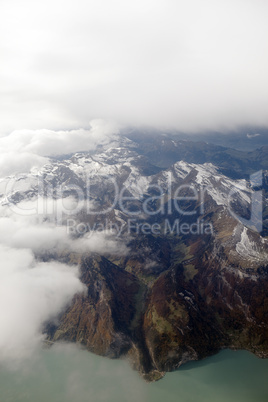 aerial view on the swiss alps