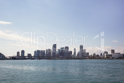 miami city skyline panorama at day