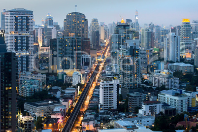 bangkok city center at night