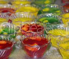 jello desserts in plastic bowls