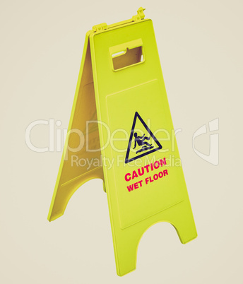 Retro look Wet Floor sign