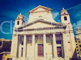 Retro look Santissima Annunziata church in Genoa Italy