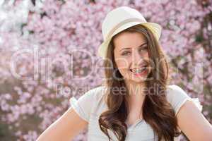 girl with braces wearing hat romantic spring