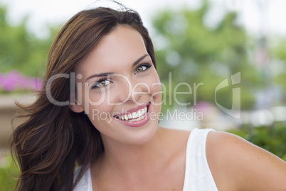 Pretty Mixed Race Girl Portrait Outdoors