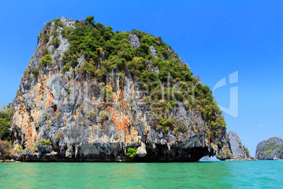 steep limestone island