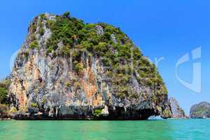 steep limestone island