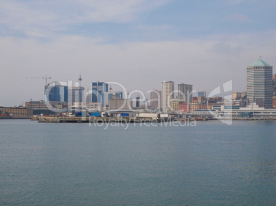 View of Genoa Italy from the sea