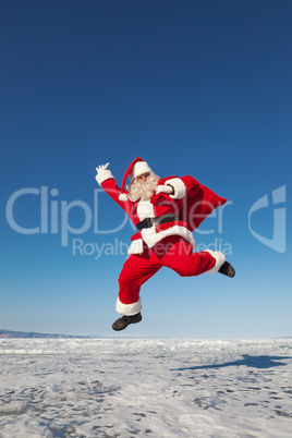 Jumping Santa Claus  outdoors