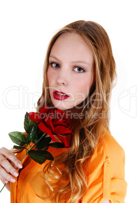 pretty girl with rose.