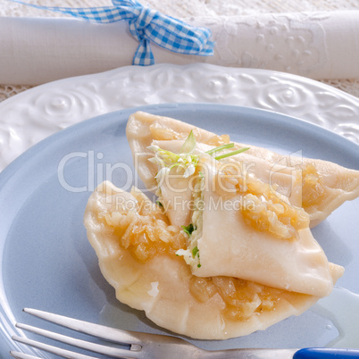 pierogi with wild garlic filling