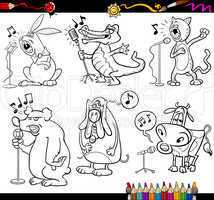 singing animals set for coloring book