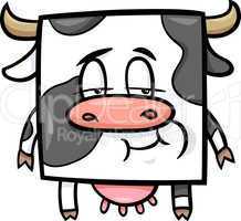 square cow cartoon illustration