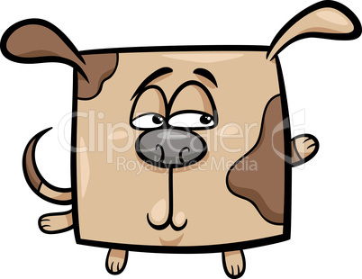 square dog cartoon illustration