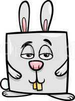 square rabbit cartoon illustration