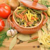pasta and  vegetables