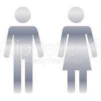 Silver male and female sign