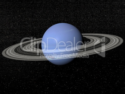 Neptune and rings - 3D render