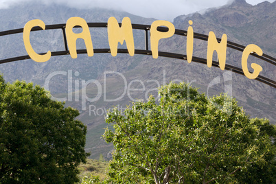 camping entrance sign