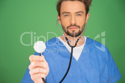 Anaesthetist or doctor holding a stethoscope