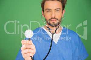 Anaesthetist or doctor holding a stethoscope