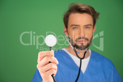 Anaesthetist or doctor holding a stethoscope