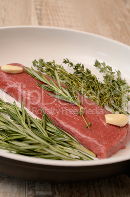 Lamb steaks with herbs