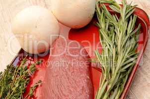 Lamb steaks with herbs
