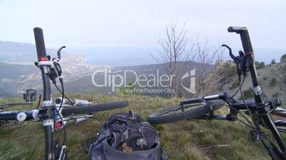 Bicycles on the mountain top