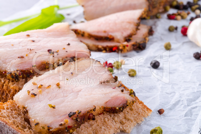 bacon with pepper honey crust