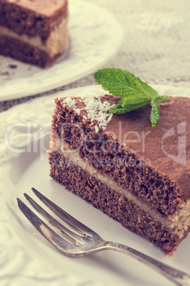 chocolate cakes with nut filling -  vintage