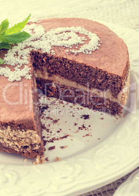 chocolate cakes with nut filling -  vintage