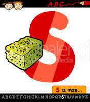 letter s with sponge cartoon illustration