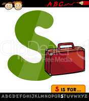letter s with suitcase cartoon illustration