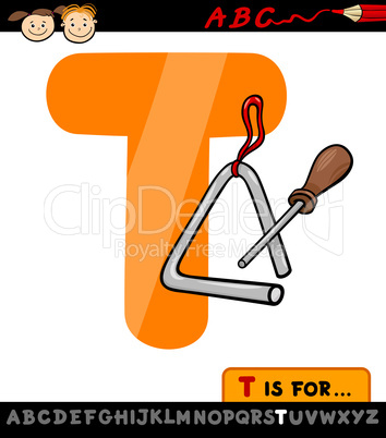 letter t with triangle cartoon illustration