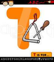 letter t with triangle cartoon illustration