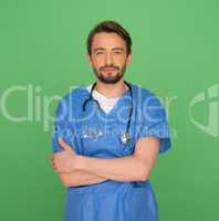 Confident friendly young male doctor or nurse