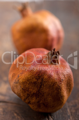 dry and old pomegranates