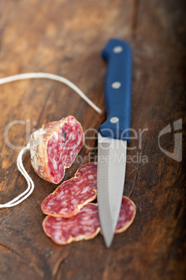 italian salame pressato pressed slicing