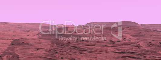 Mars surface landscape - 3D render