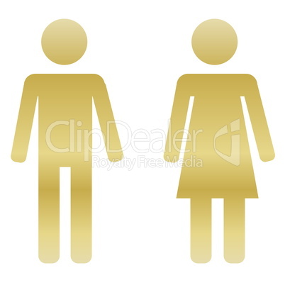 Golden male and female sign