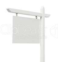 Blank Real Estate Sign on White with Clipping Path