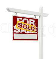 Sold For Sale Real Estate Sign with Clipping Path